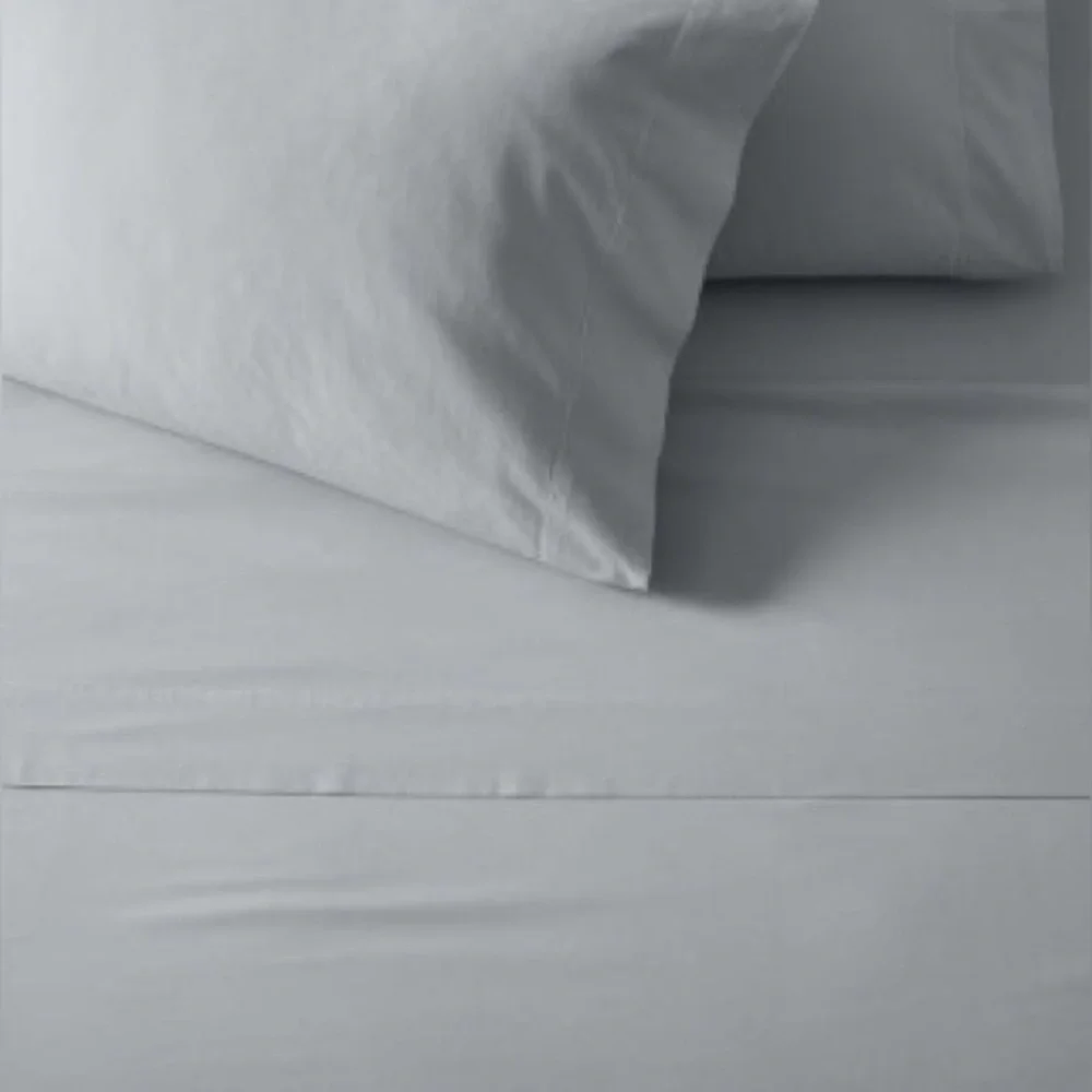 NEW West Elm Organic Soft Cotton Percale Flat Sheet, King. Color: Arctic Blue.